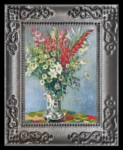 Cuadro artístico de casa de muñecas miniatura floral flores bodegón Monet 8212 - Imagen 1 de 1