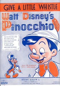 PINOCCHIO Sheet Music "Give A Little Whistle" Disney Original - Picture 1 of 1
