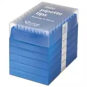 VistaLab 250µL Pipette Tips, MLA,Stacked Dense Rack, Non-sterile 1000/case, 9025 - Picture 1 of 1