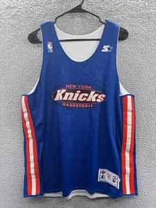 VINTAGE New York Knicks Starter Jersey Mens Large Blue Orange - Picture 1 of 7
