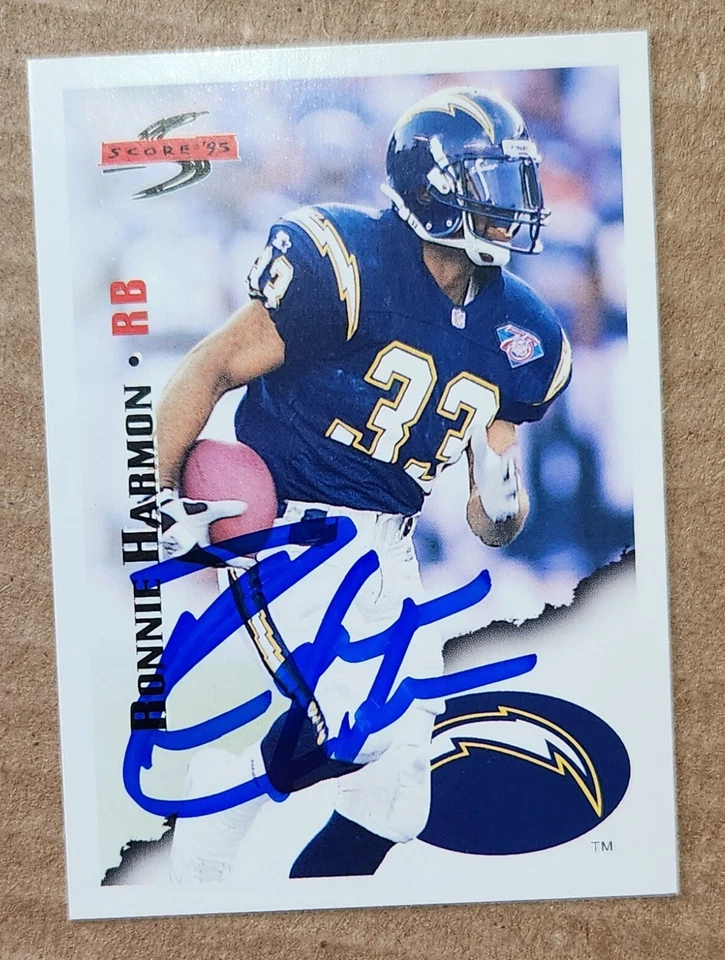 Ronnie Harmon Chargers Bills 1995 Score #99 Autographed Card - Image 1 of 1