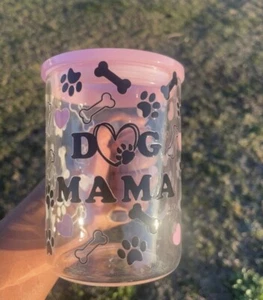 Dog Mom 17oz Glass Mug - Picture 1 of 1