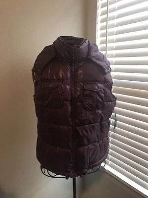 Chaleco acolchado acolchado sin mangas con cuello falso púrpura liso Glory talla L Foto 1 de 2