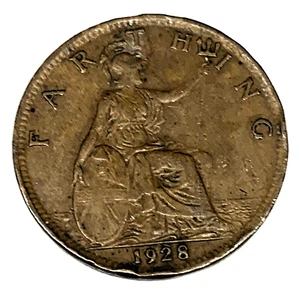 # C922   GREAT BRITAIN    COIN,    FARTHING  1928 - Picture 1 of 2