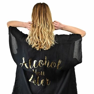 C.C Bikini Traje de baño para mujer CC Playa Cárdigan Kimino Cubierto con Frase - Imagen 1 de 23