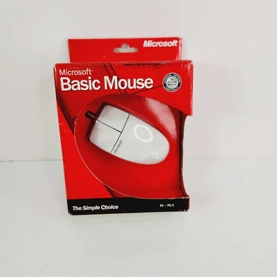 MICROSOFT WHITE BASIC MOUSE SERIES V1.0 WIN NT (PS/2) A50-00039 VINTAGE NEW - Image 1 of 4