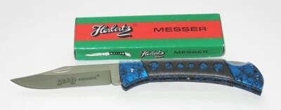 Herbertz Taschenmesser BackLock frühere Fertigung BLUE STEEL FINISH - NEU/OVP