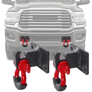 For 2011-2020 RAM 2500/3500/4500 Front Bumper Shackle Tow Hook Mounts Brackets - Picture 1 of 10