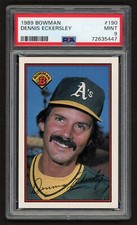 1989 BOWMAN DENNIS ECKERSLEY #190 OAKLAND ATHLETICS A'S HOF ECK PSA 9 MINT