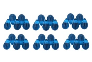 Bead, Teardrop, 100 Czech Pressed Glass Capri Blue Top Drilled 6x4mm Beads * - Picture 1 of 1