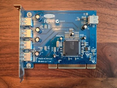 Belkin F5U220 (Rev:2.0.8) USB 2.0 PCI board (4x external; 1x internal) - Image 1 of 3