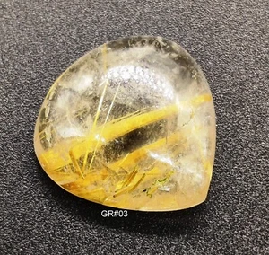 Natural Golden Routile Gemstone Cabochon Top Quality Rutile Heart Shape - Picture 1 of 6