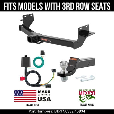 Enganche de remolque para Hyundai Santa Fe 13-18 4 pines cable 178" bola ajuste asientos tercera fila Foto 1 de 4