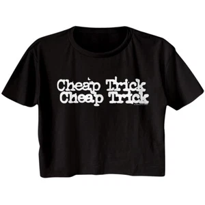 Cheap Trick Band Logo Repeat Women's Crop Top T Shirt Rock Music - Picture 1 of 3