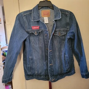Levi’s Denim Embroidered Youth Jacket LARGE - Picture 1 of 6