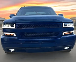 Clear LED DRL HEADLIGHT BUMPER LAMPS FIT FOR 99-02 CHEVY SILVERADO 00-06 TAHOE - Picture 1 of 8