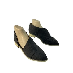 Vince Camuto Black Deep Cut Slip-On Flats Size 9 Synthetic Preowned Womens - Picture 1 of 7