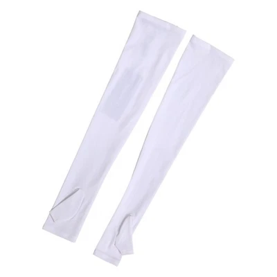 DOLCE & GABBANA Gloves White Nylon Fingerless Elbow Length Mitten 7 / S 450usd - Image 1 of 4