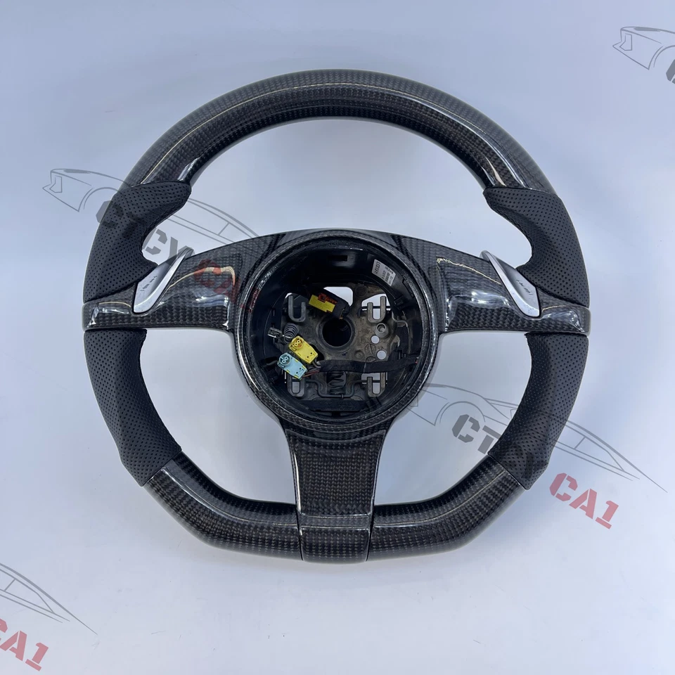 Volante de fibra de carbono personalizado para Porsche Panamera Cayenne 911 2011-2016 Foto 1 de 4