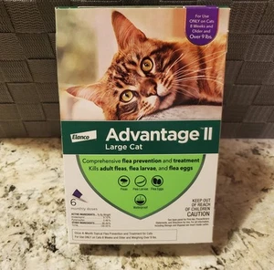 Advantage II for Large Cats over 9lbs 8 Weeks Flea Treatment 6 doses - Picture 1 of 2
