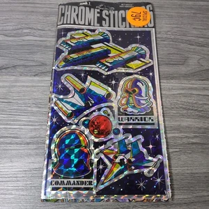 Vintage 80's Mark 1 Chicago Spaceship Star Wars Chrome Prism Sticker Sheet NOS - Picture 1 of 11