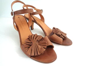 SCHULER & SONS PHILADELPHIA 41 US 9,5 M braune Leder-Slingback-Heels offene Zehenpartie - Bild 1 von 8