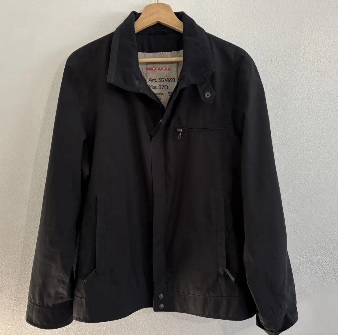 ジャケット・アウター 00s PRADA black buttondown flight jacket 00s PRADA black buttondown flight jacket PRADA Black Polyester