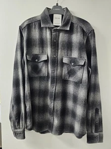 REISS Long Sleeve Shirt, Size XL (Small Fitting) - Charcoal, Check Pattern w Tag - Picture 1 of 1