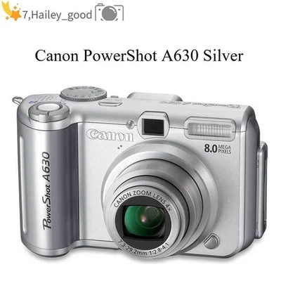 Canon PowerShot A630 Digital Camera 8MP 4X Optical Zoom Silver Built-in Speaker - Image 1 of 4