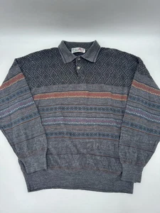 Vintage Florence Tricot Pullover Herren XL 3D Strick Bunt Strukturiert Made In Italy - Bild 1 von 11