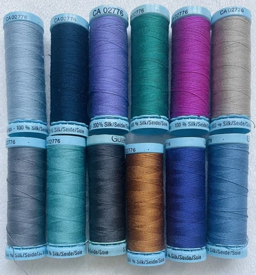 Gutermann 100% Pure Silk Hand/Machine Sewing Thread 100m 12 reels in each lot - Image 1 of 4