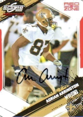 2009 Score Inscription New Orleans Saints Adrian Arrington Red Zone Card #09/30 - Image 1 of 2