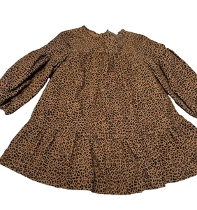 Kleinkind Mädchen 2T GAP LS Cord braun Leopard Gepard Tiermotiv Kleid - Bild 1 von 7