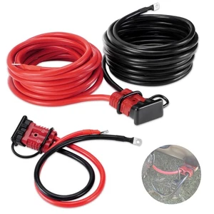 24 FT Quick Disconnect Winch Power Cable, 4 Gauge 4 AWG Copper Wiring, Heavy ... - Foto 1 di 6