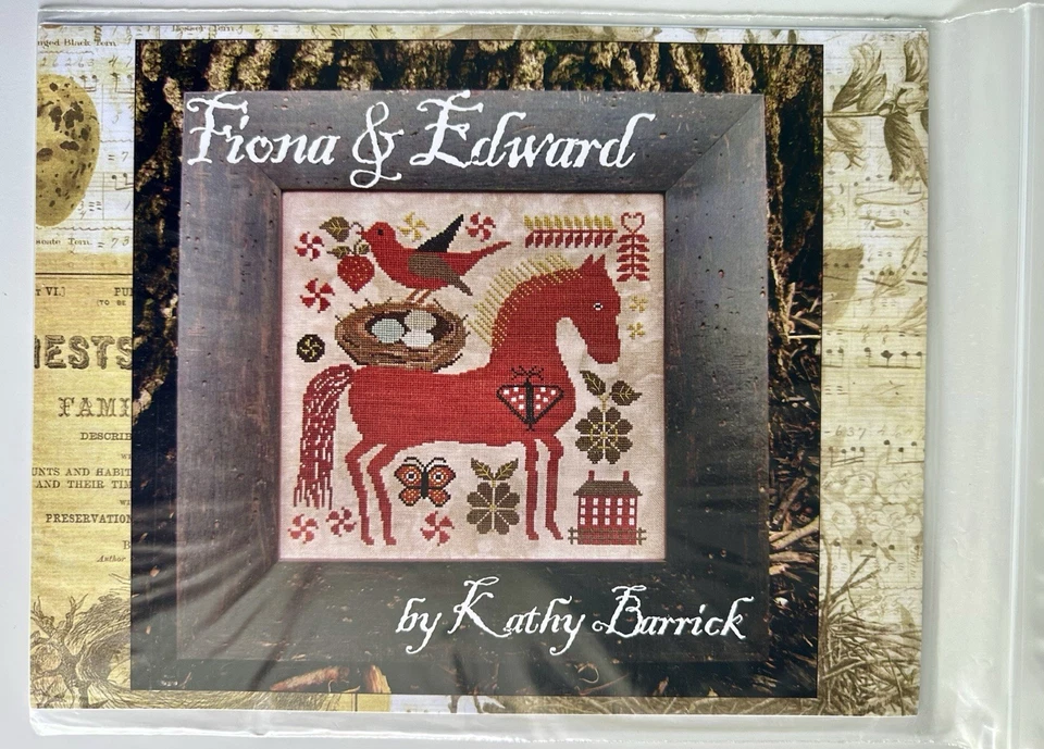 KATHY BARRICK Fiona & Edward A Red Sampler Counted Cross Stitch Pattern - Image 1 of 1
