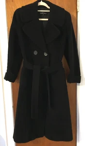 Ellen Tracy  Suri alpaca wool blend double breasted coat black size 10, EUC - Picture 1 of 6