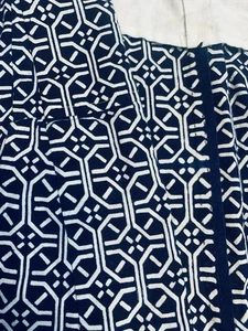 Vintage Herren Yukata Kimono Morgenmantel Indigo Geometrisches Muster Japanische Baumwolle - Bild 1 von 9