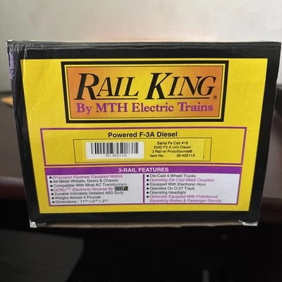 MTH Rail King Santa Fe Train #16 30-40211A Passenger ProtoSounds LNIB! RARE! - Image 1 of 2