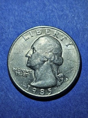 1985D Washington Quarter, Filled Mint Mark, DDO/DDR, Die Cracks Error &... - Image 1 of 4
