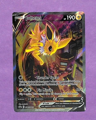 Pokémon TCG Jolteon v SWSH183 Black Star Promo Holo Card NM-MT (b) - Image 1 of 2