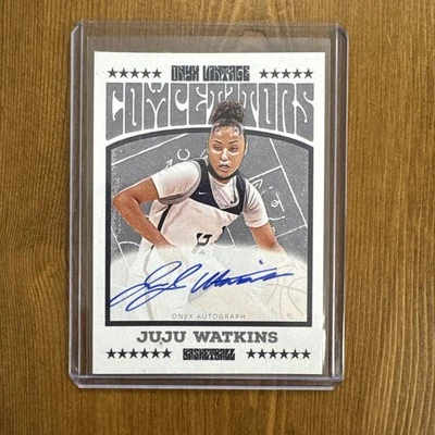 JUJU WATKINS 2023 Onyx Vintage Competitors On Card Rookie Blue Ink Auto USC - Image 1 of 2