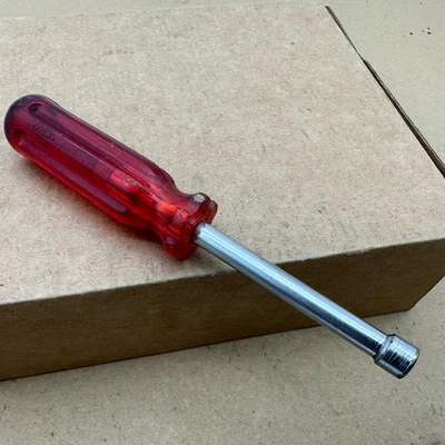 Vintage Vaco S/B S-8 1/4" Nut Driver Made in USA Clear Red Handle - Image 1 of 4
