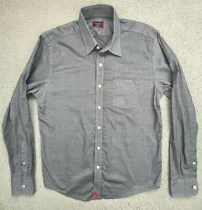 Camisa UNTUCKit Para Hombres Gris Mediana Calce Ajustado Texturizado Cambray Negocios Informal - Imagen 1 de 14
