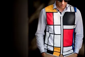 High Visibility Reflective Cycling Vest Bicycle Bike. Mondrian style. SizeSmall. - Picture 1 of 3