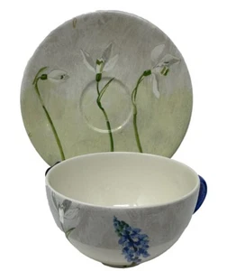 NEW Tea Cup & Saucer Alice Pattern From GIEN - Picture 1 of 8