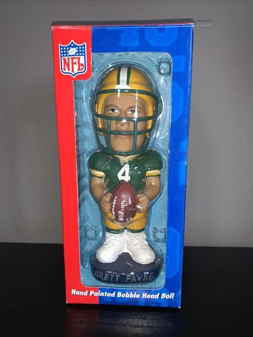 Hand Painted Bobble head Brett Favre Green Bay Packers QB Club Bobble Dobbles Cover