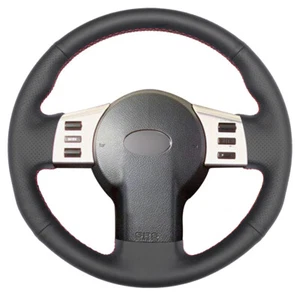 Hand-stitched Black Leather Car Steering Wheel Cover for Infiniti FX FX35 FX45 - Picture 1 of 9