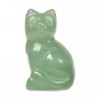 30mm Hand Carved Cat Gemstone Statue Healing Crystal Animal Figurine Decor Home