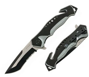 Utica BB Rescue Folding Knife 3.5" Finish Stainless Tanto Blade Aluminum Handle - Picture 1 of 3
