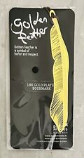 NEW 18K Gold Plated Golden Feather Bookmark Book Friends Honor Respect